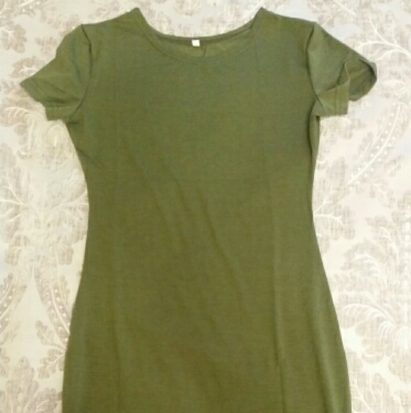 Green tshirt mini dress - Picture 3 of 3